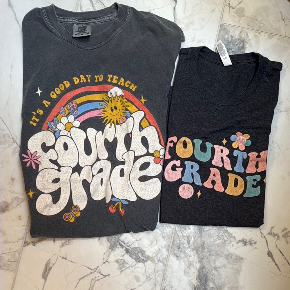 Two 4th grade T shirts  Gray Short Sleeve Tee